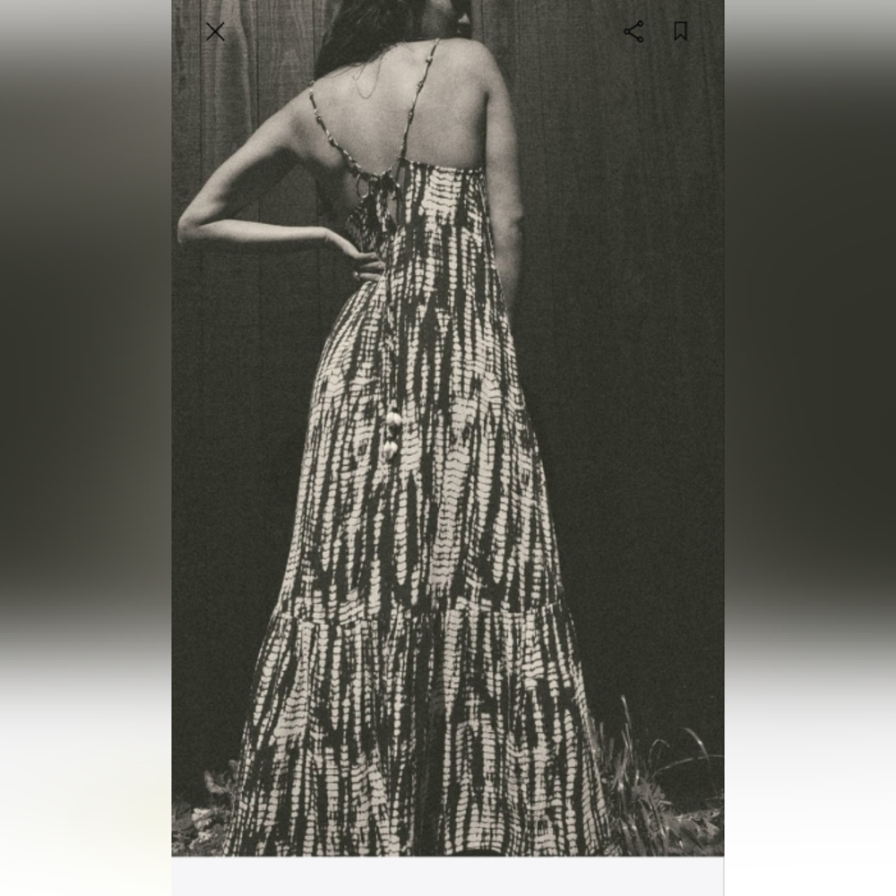 Zara Tie Dye Printed Boho Casual Vacation Long Dress 100% modal Size- XXL - Picture 8 of 12
